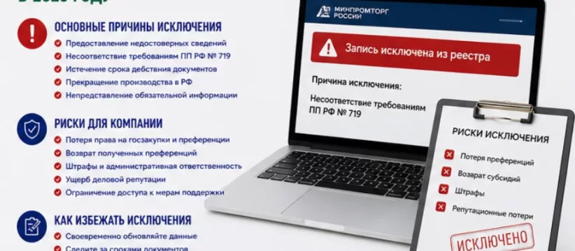 Исключение раньше срока из реестра Минпромторга: риски и причины в 2026 году
