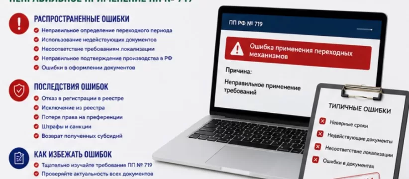 Ошибки переходных механизмов: неправильное применение ПП №719