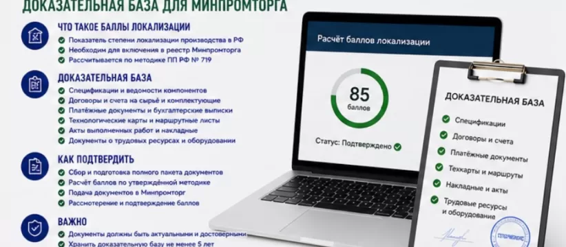 Как подтвердить баллы локализации в 2026 году: доказательная база для Минпромторга