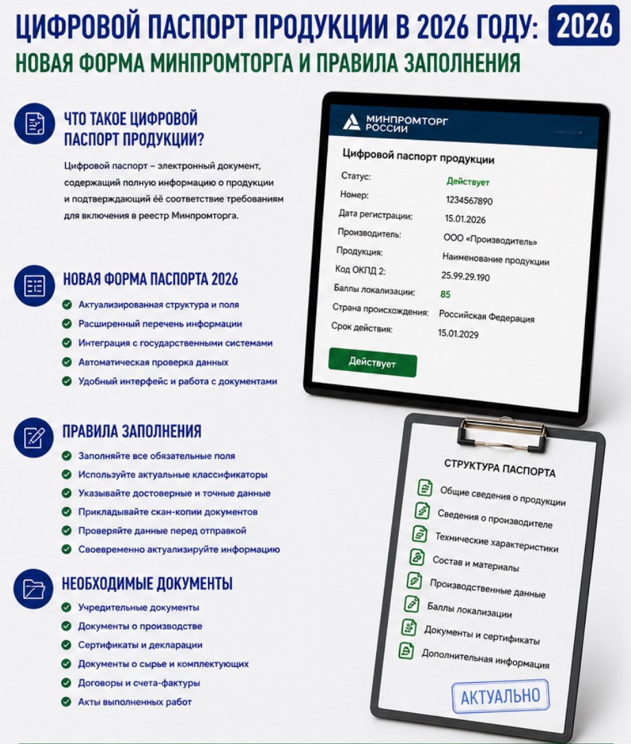 Цифровой паспорт продукции в 2026 году: новая форма Минпромторга и правила заполнения