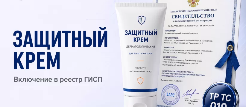 Дерматологическое СИЗ в ГИСП: кейс защитного крема ОКПД2 20.42.15 — ТР ТС 019/2011 и закупка